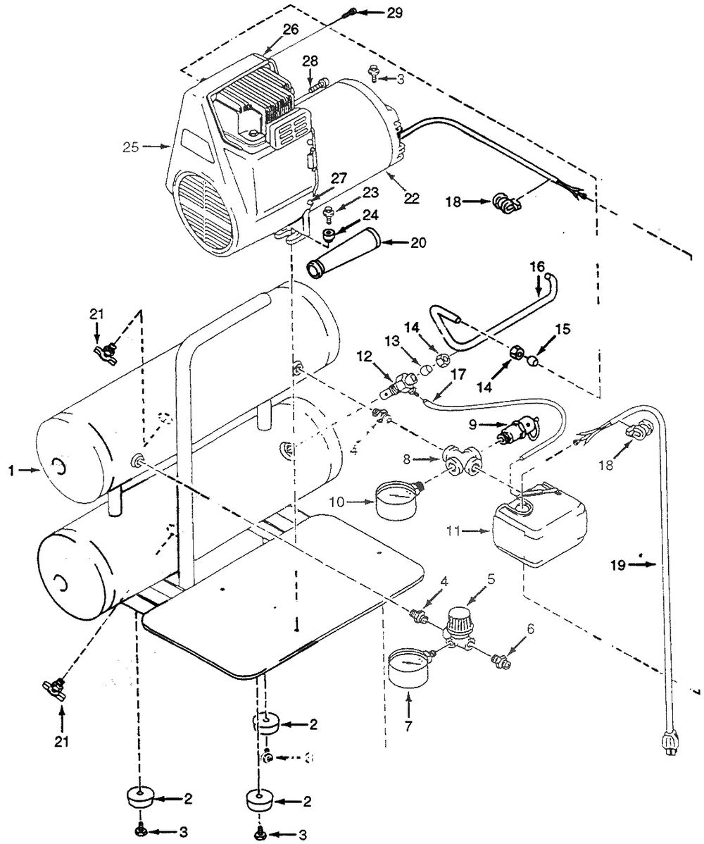 Air-Compressor Parts Diagram and Parts List for WL5012  Campbell Hausfeld Compressor